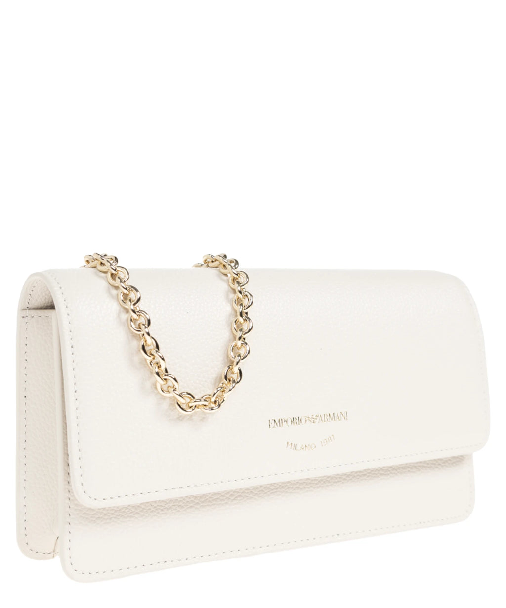 Mini tas Emporio Armani met schouderriem en bottalato leer
