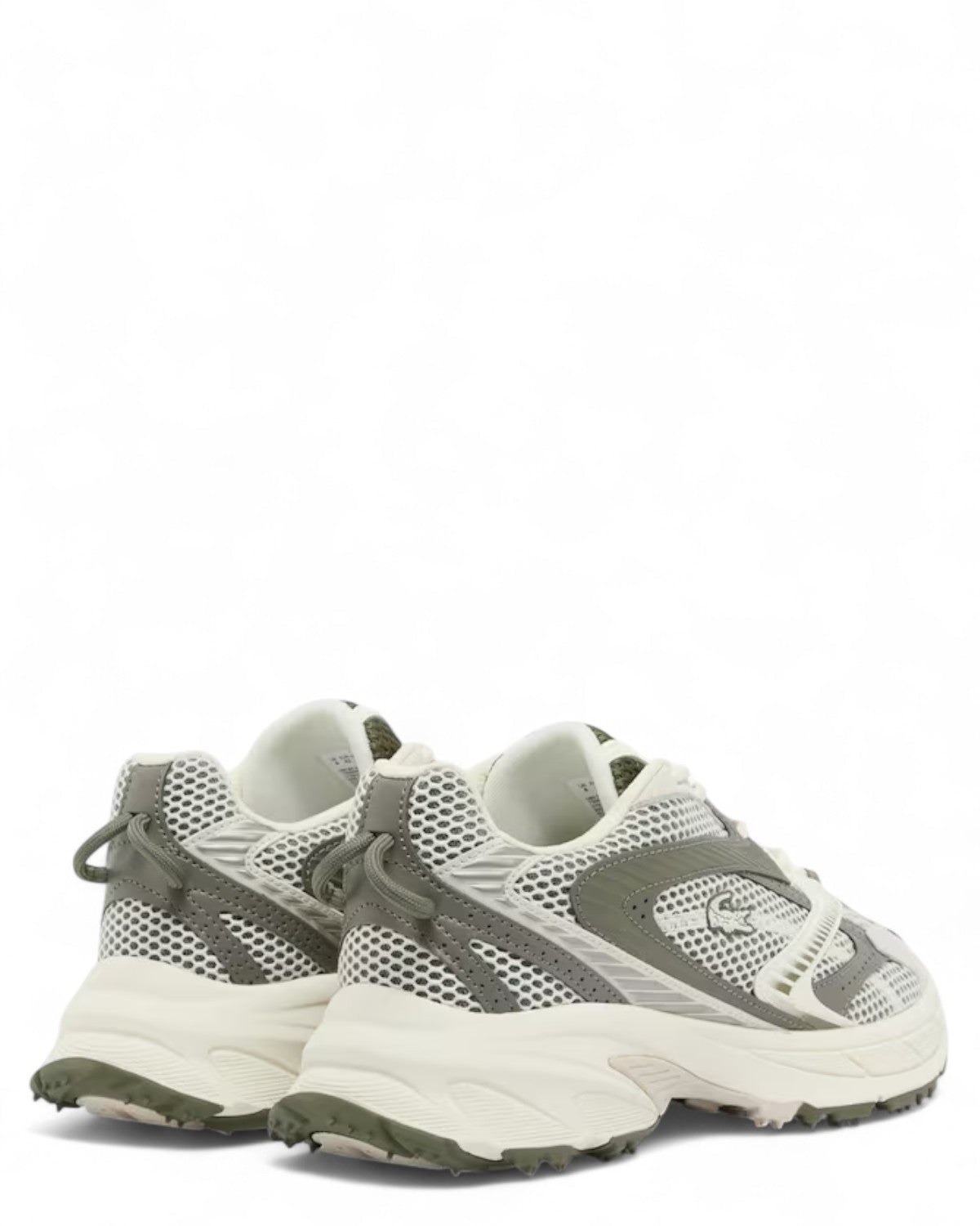 Vista posteriore delle sneakers uomo Lacoste L003 Neo Shot con tallone rinforzato e design dinamico in mesh e nabuk.