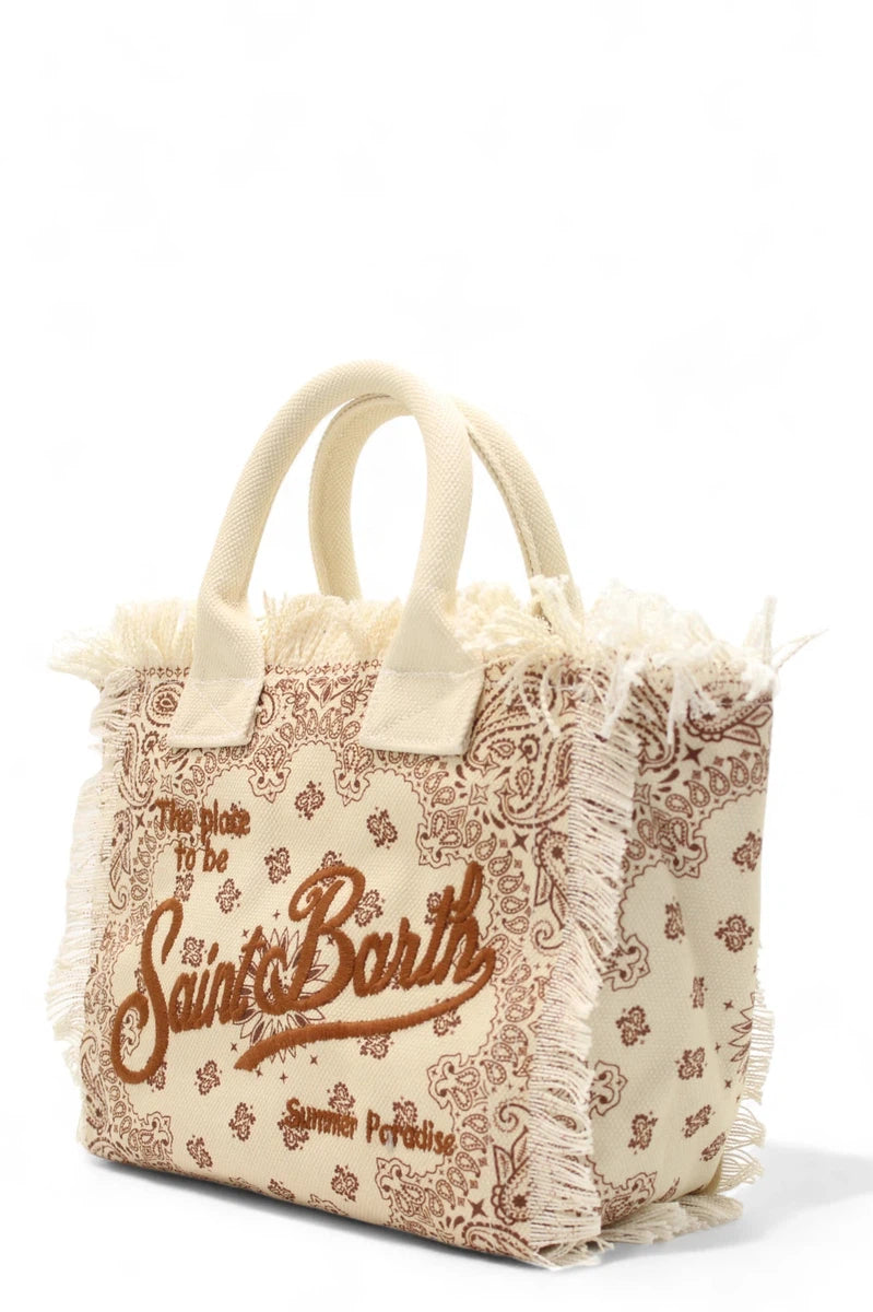 Borsa a Spalla Vanity in Tela con Stampa Bandana Beige e Marrone-Mc2 Saint Barth-Borse a spalla-Vittorio Citro Boutique