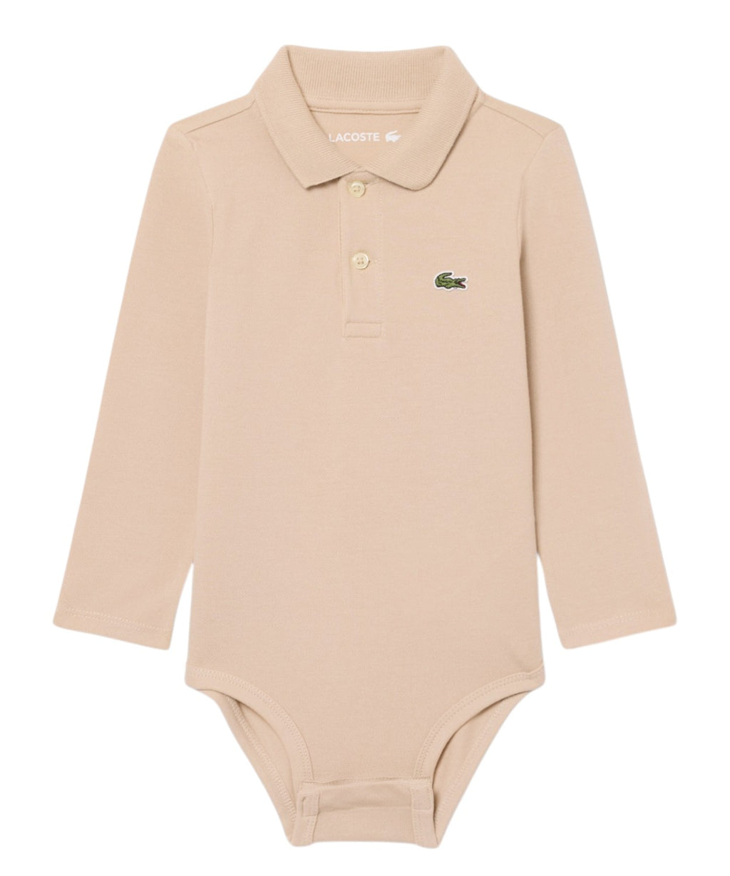 Body Lacoste Neonato in Cotone a Maniche Lunghe