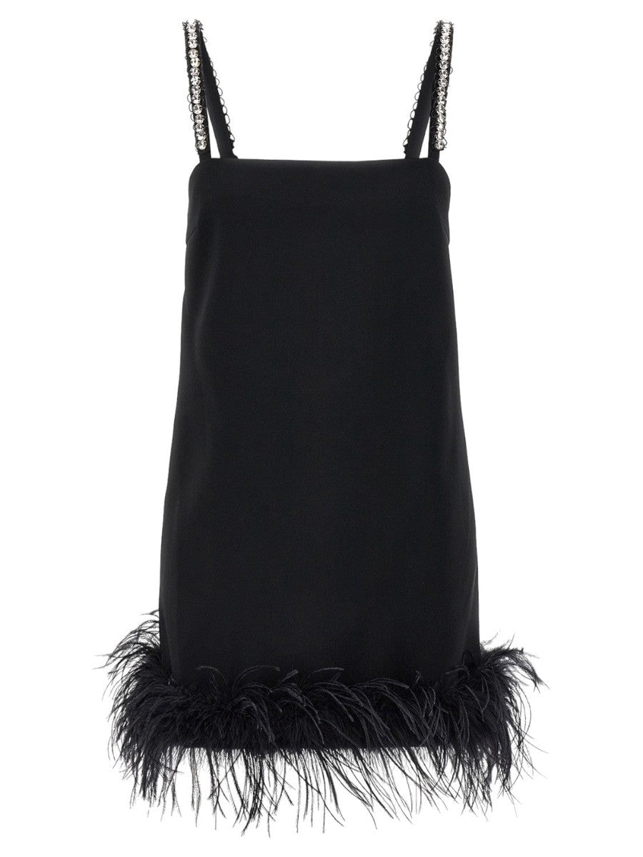 Mini Abito "Trebbiano" con Piume e Cristalli-Pinko-Abiti-Vittorio Citro Boutique