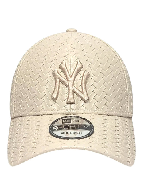 New Era 9FORTY New York Yankees PU Weave Beige