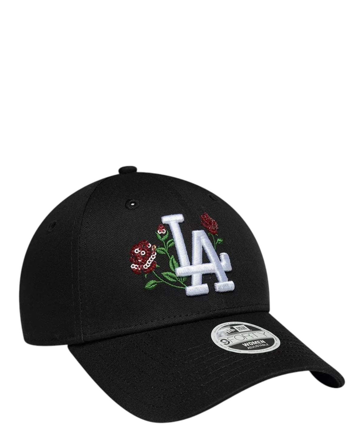 New Era 9FORTY LA Dodgers MLB Rose Sequin Nero Donna