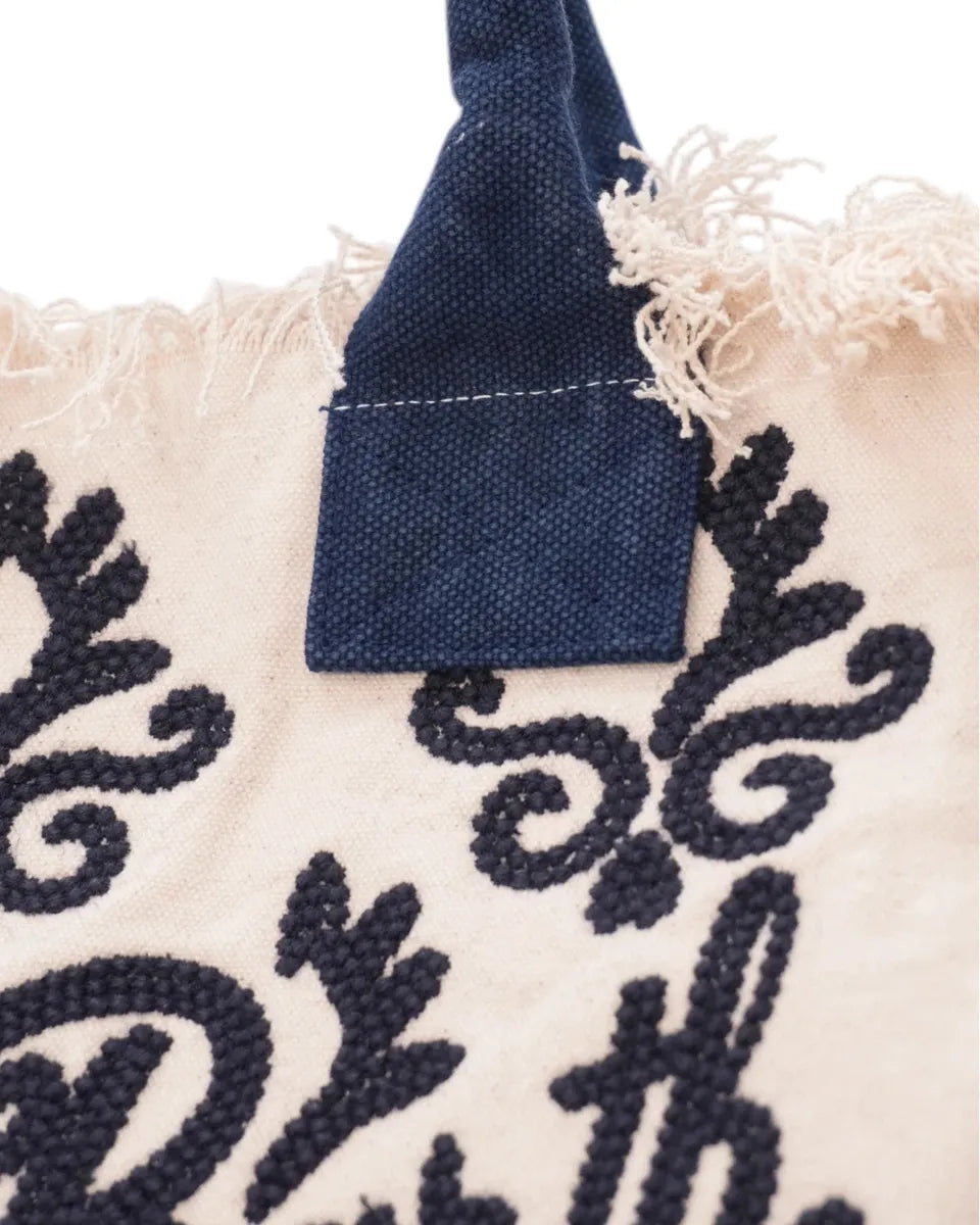 Vanity Rug White and Blue Tote Bag – Elegant and spacious