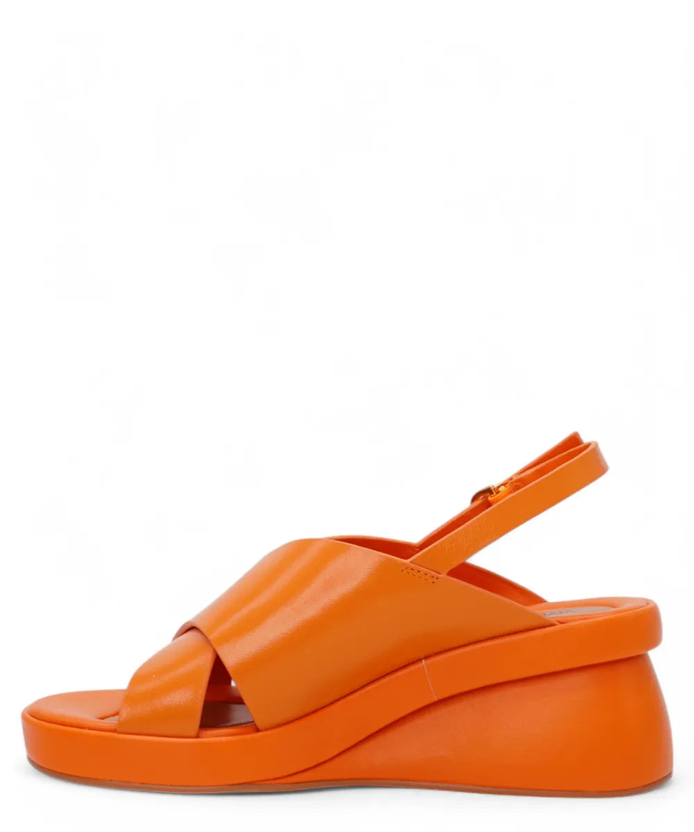 Sandalo con Zeppa in Pelle e Fasce ad Incrocio-Vivien Lee-Sandali-Vittorio Citro Boutique