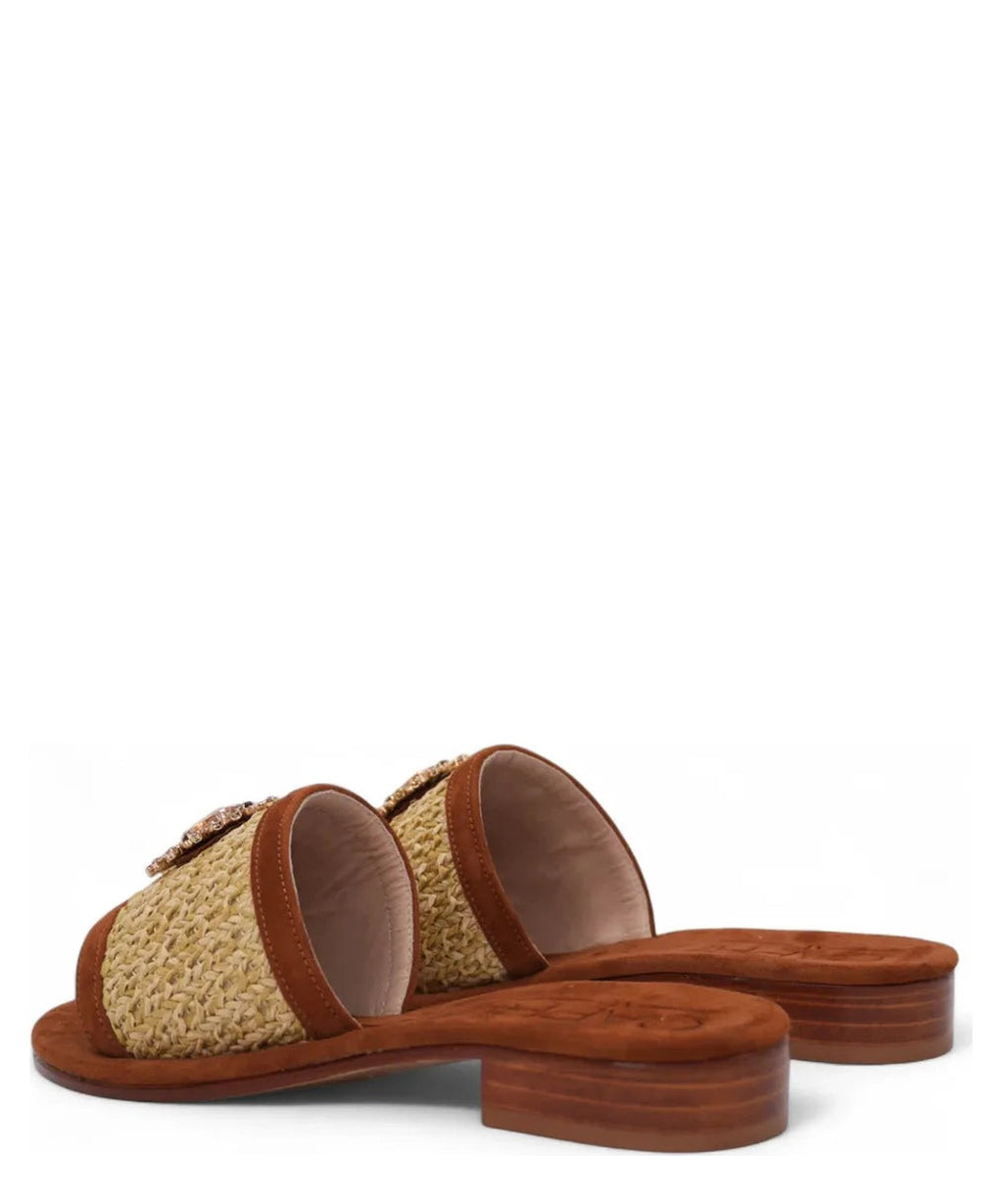 Pantofolina Caprese in Raffia Intrecciata-Capri Vittorio Citro-Ciabatte-Vittorio Citro Boutique