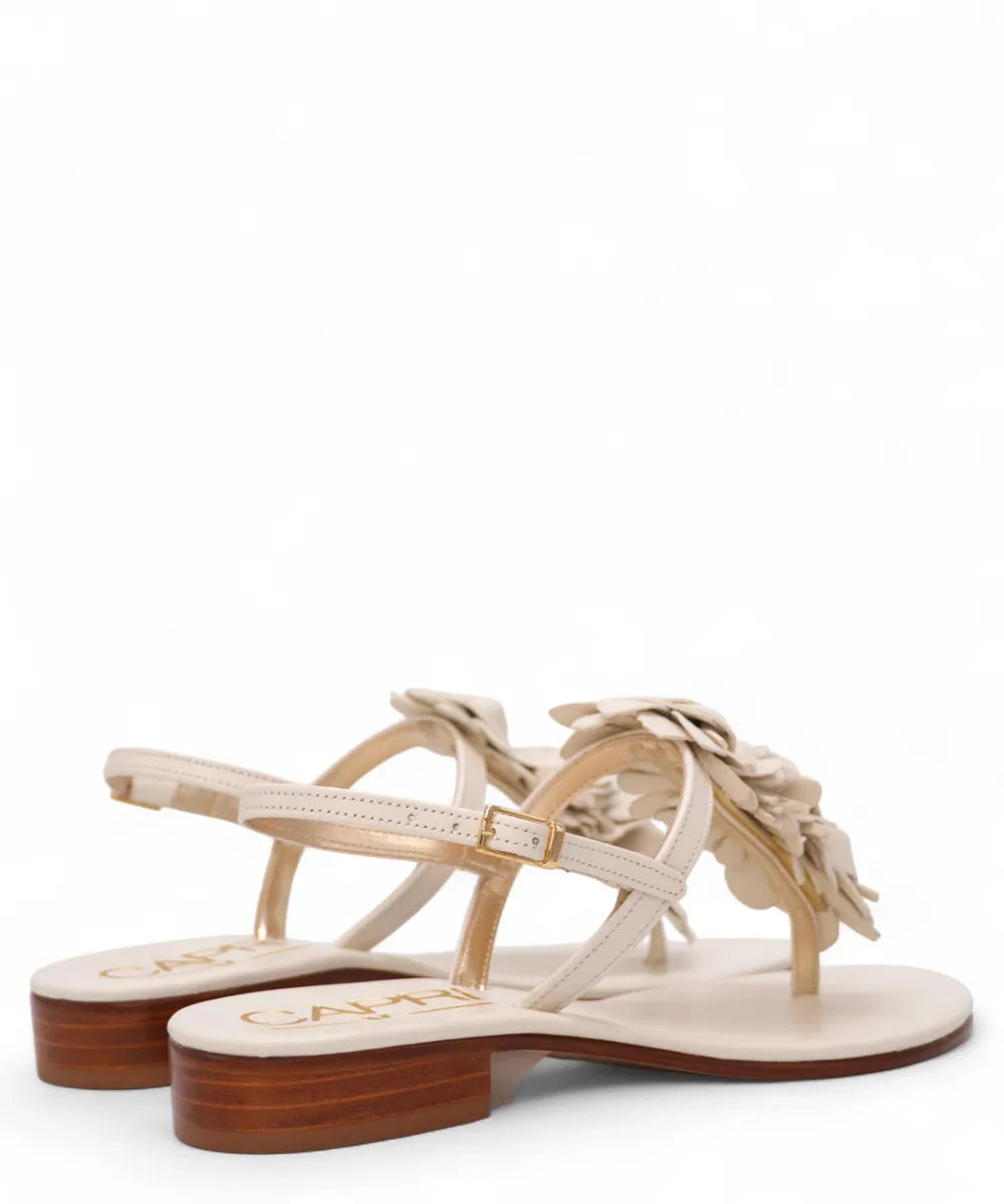 Sandalo Infradito Caprese in Suede – Tacco cm Suola Cuoio