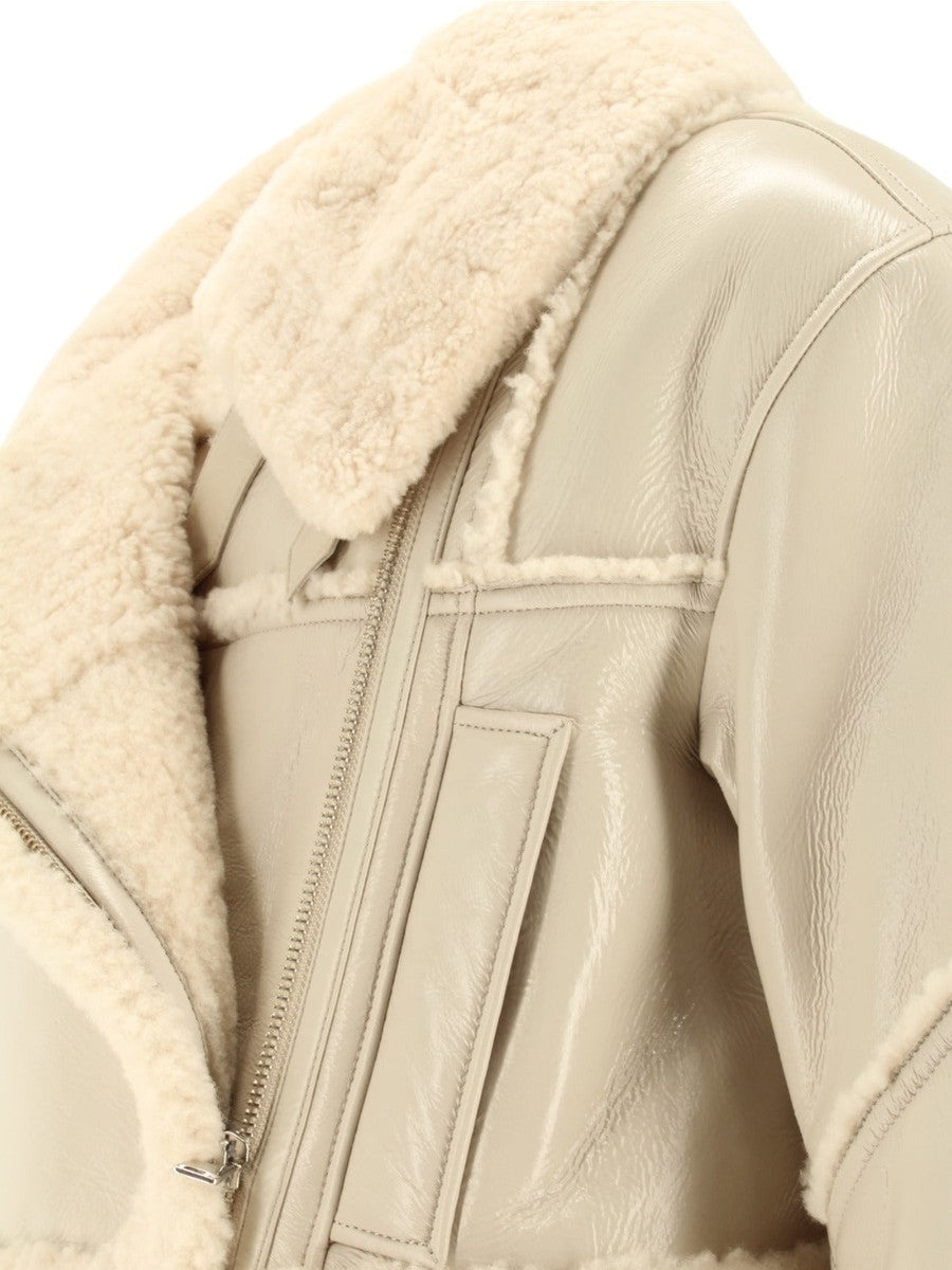 Giubbino cropped in shearling-Pellicce e shearling-Dondup-Vittorio Citro Boutique