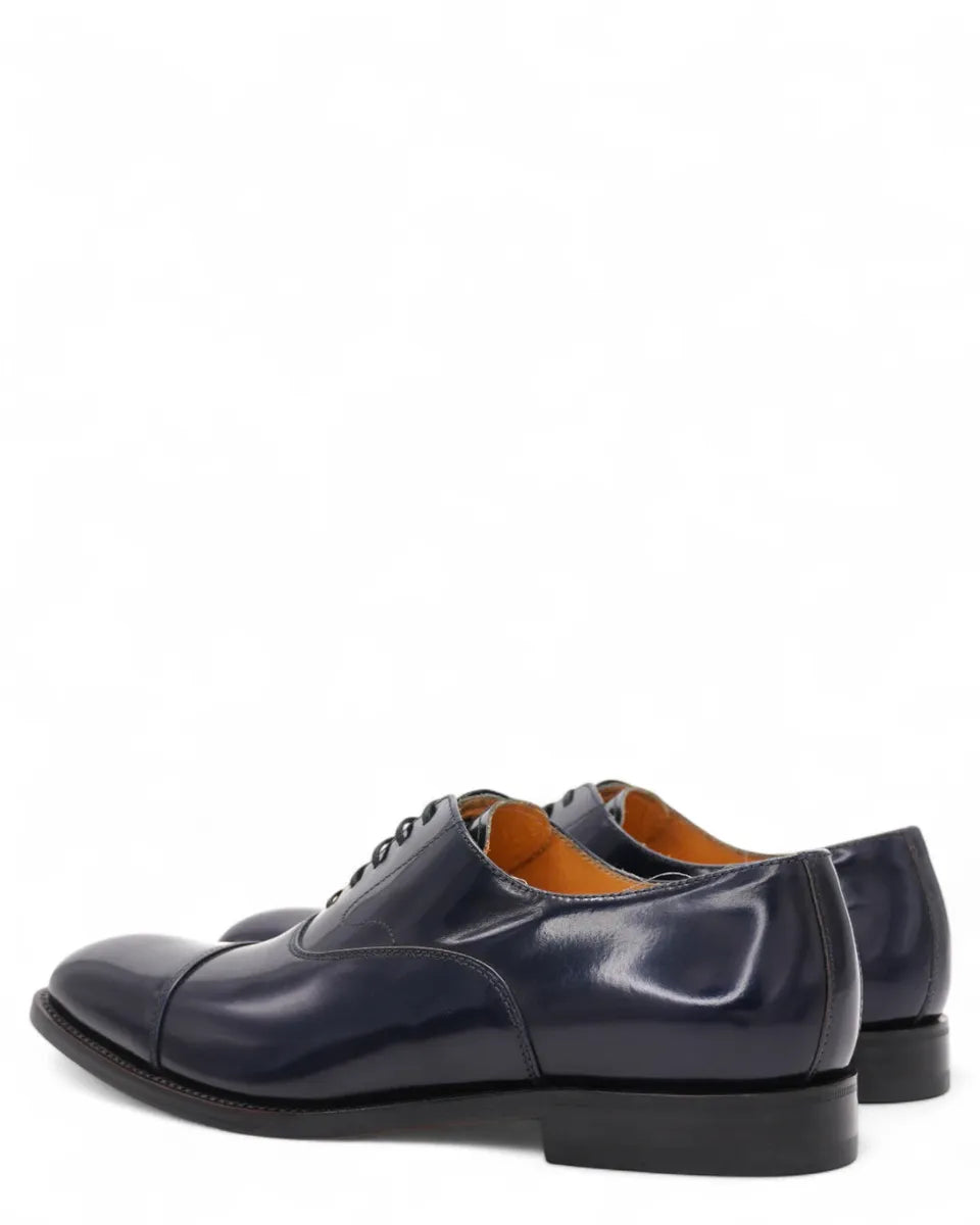Scarpe Derby in Pelle Antik Blu-Graziano Salvatelli-Stringate-Vittorio Citro Boutique