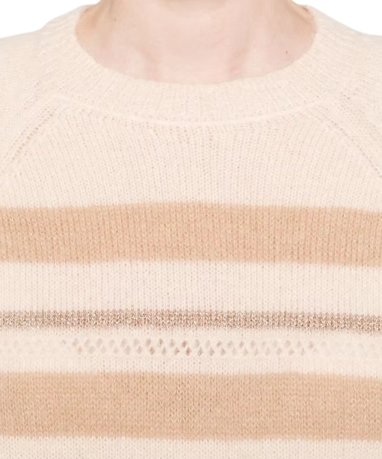 Twinset Pullover in Maglia a Righe con Oval T Lurex