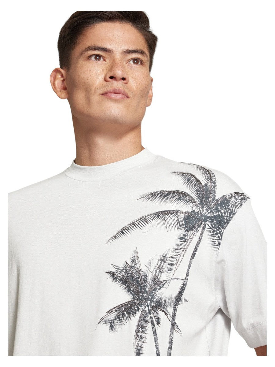 T-shirt stampa palme in cotone-Emporio Armani-T-shirt-Vittorio Citro Boutique