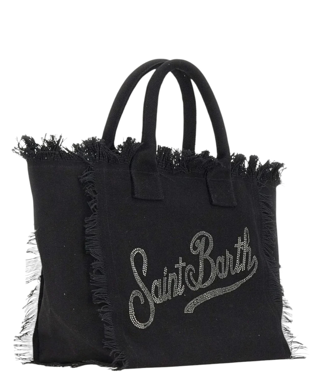 MC2 Saint Barth Borsa Vanity in canvas met logo en strass