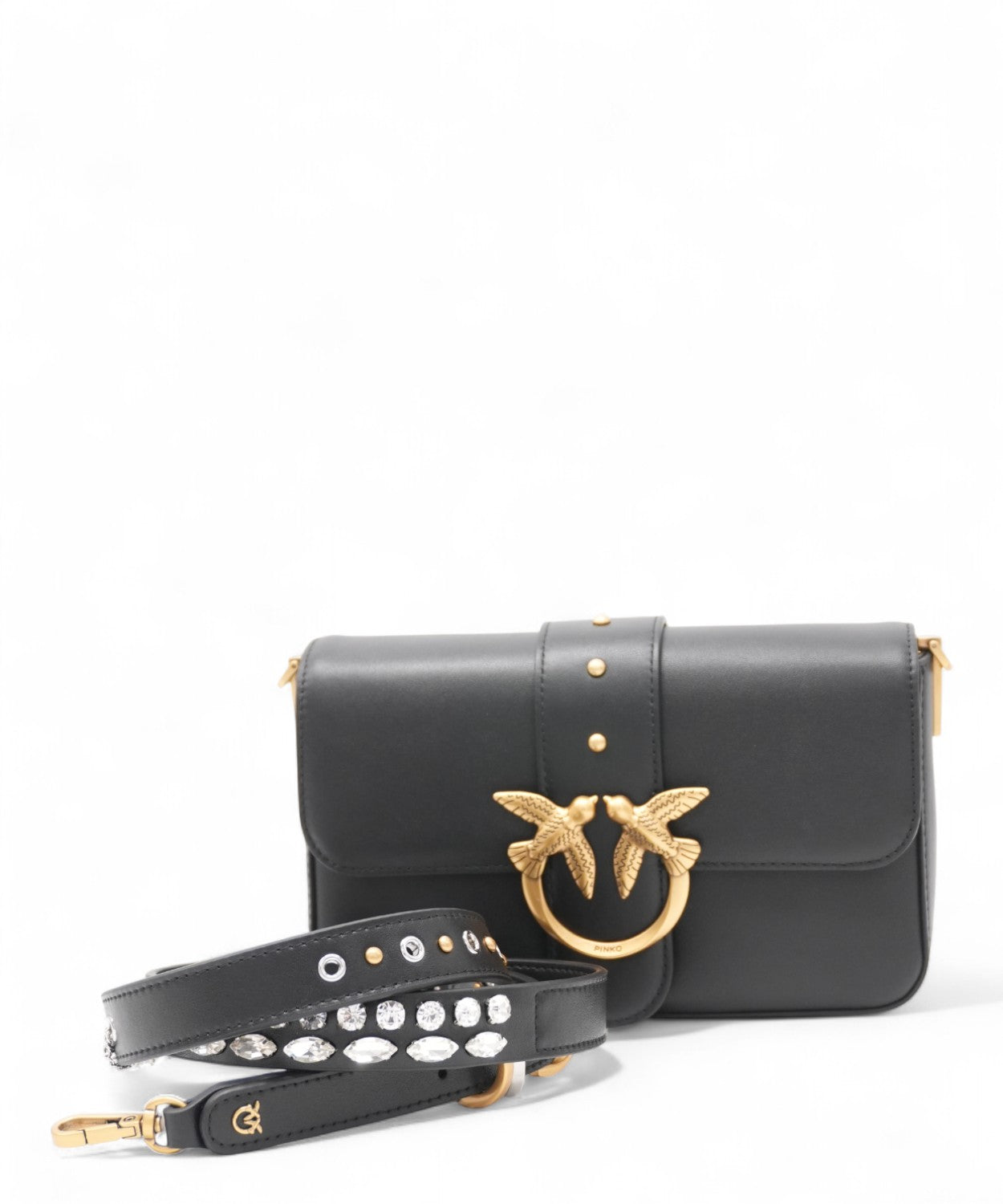 Mini Love Bag Slouchy in pelle con doppia tracolla-Pinko-Borse a spalla-Vittorio Citro Boutique