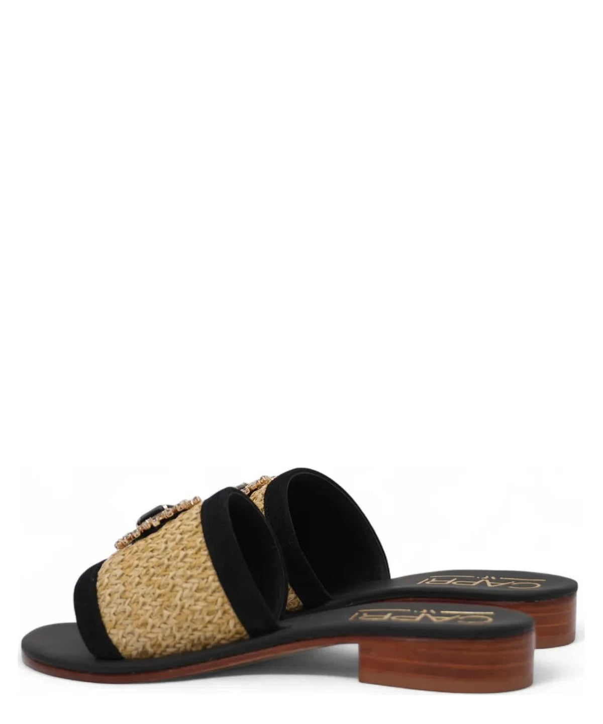 Pantofolina Caprese in Raffia Intrecciata-Capri Vittorio Citro-Ciabatte-Vittorio Citro Boutique