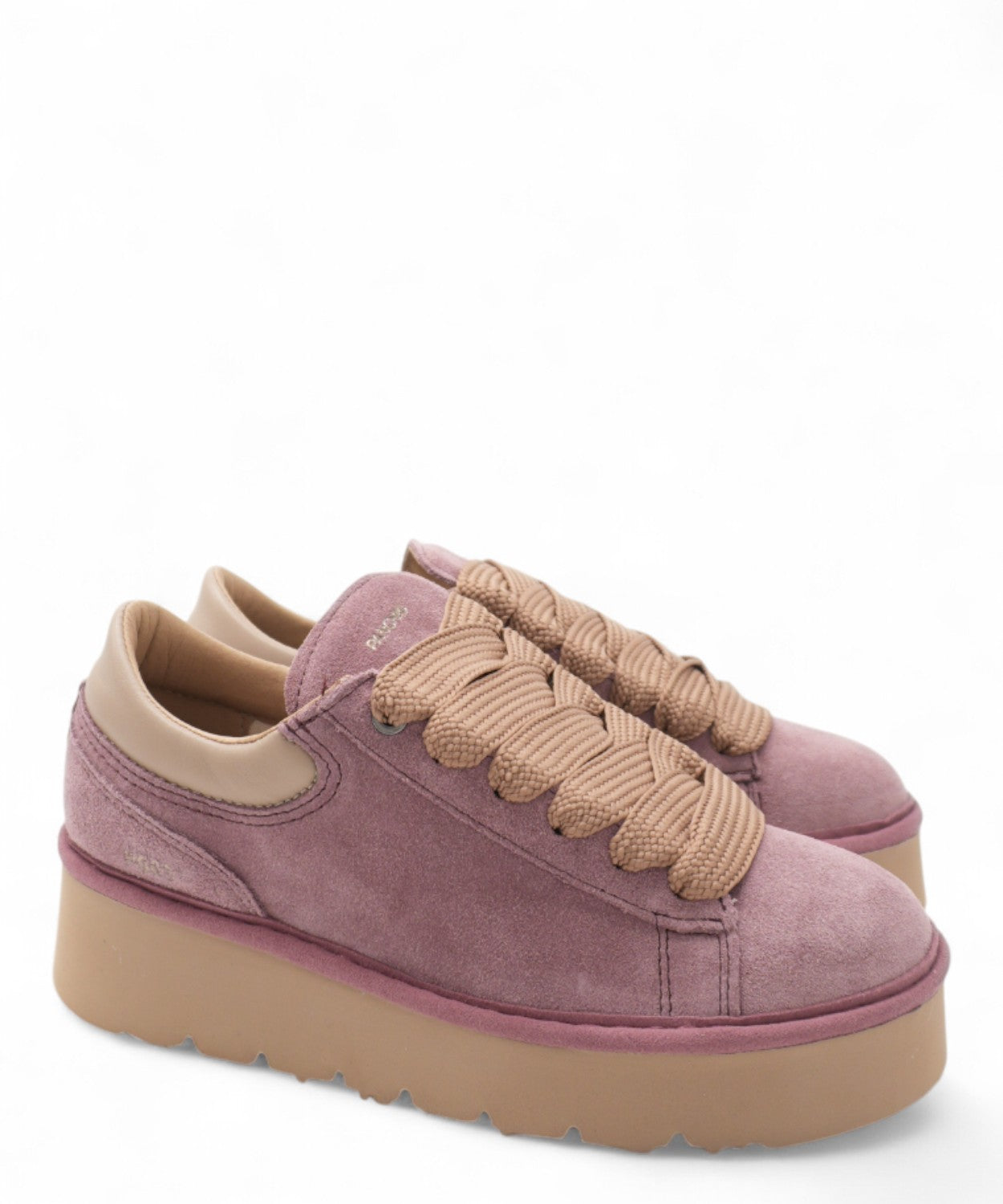 Polacchino P003 in Camoscio con Lacci Fucsia