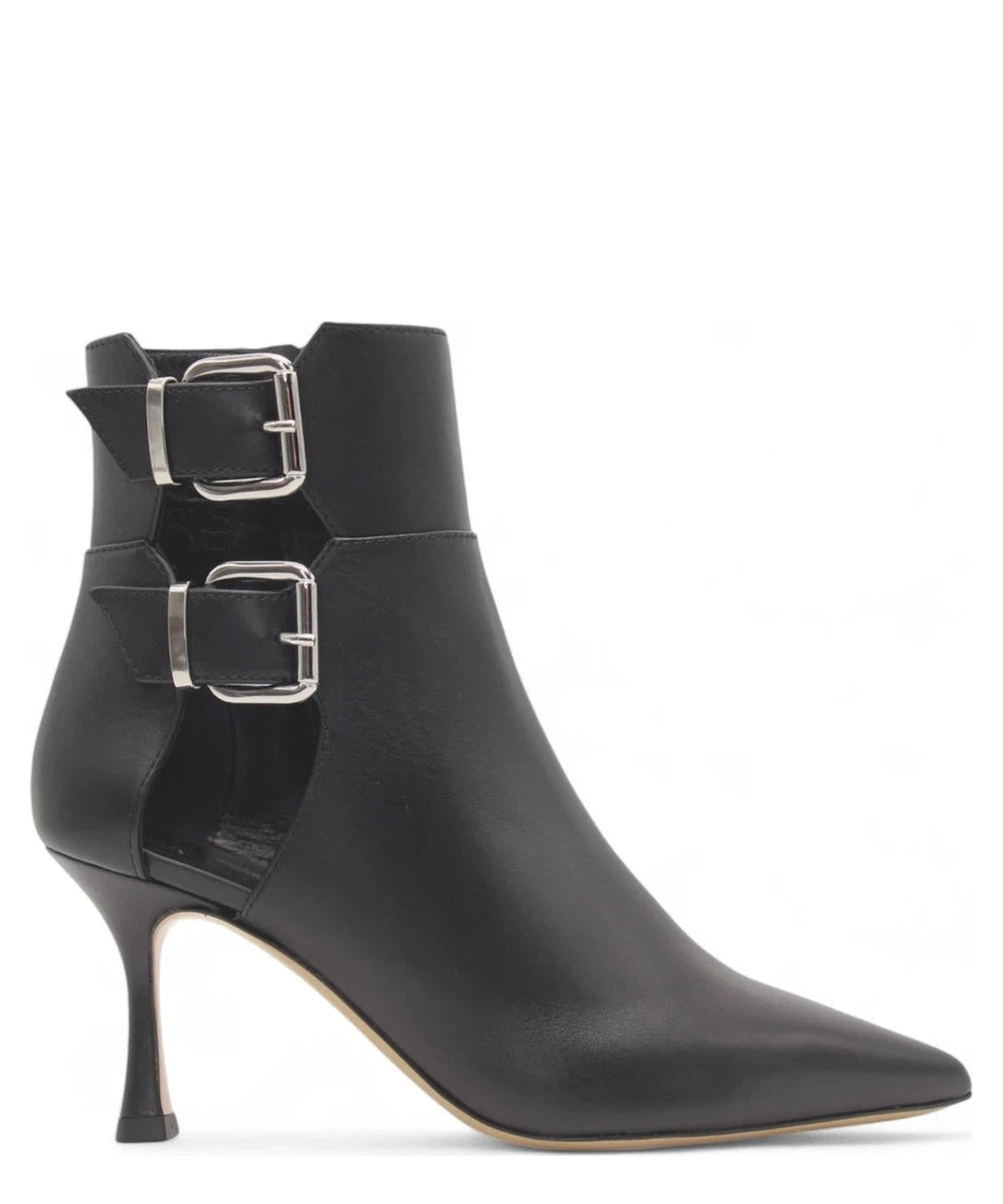 Stivaletti in Pelle Nera con Fibbie Argento-NINALILOU-Stivali-Vittorio Citro Boutique