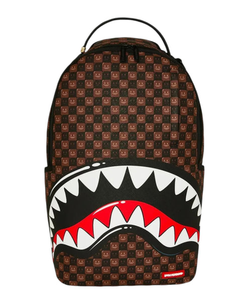 Zaino Sprayground Sharks in Paris WTF Bubble Brown Check