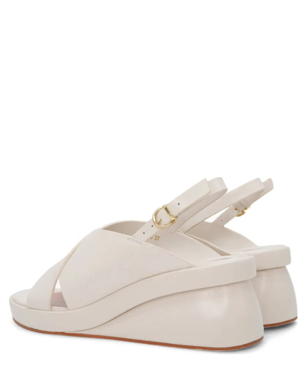 Sandalo con Zeppa in Pelle e Fasce ad Incrocio-Vivien Lee-Sandali-Vittorio Citro Boutique