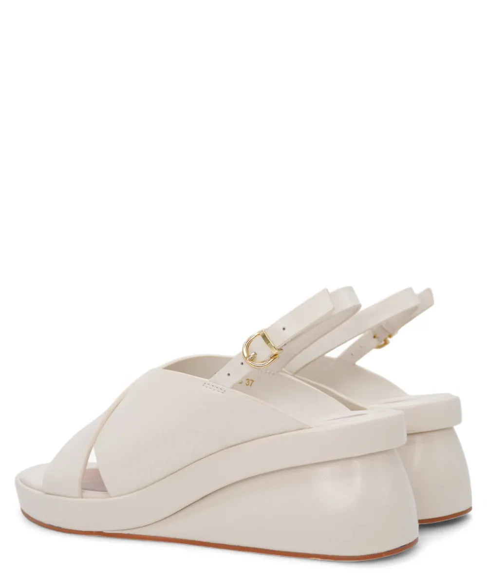 Sandalo con Zeppa in Pelle e Fasce ad Incrocio-Vivien Lee-Sandali-Vittorio Citro Boutique