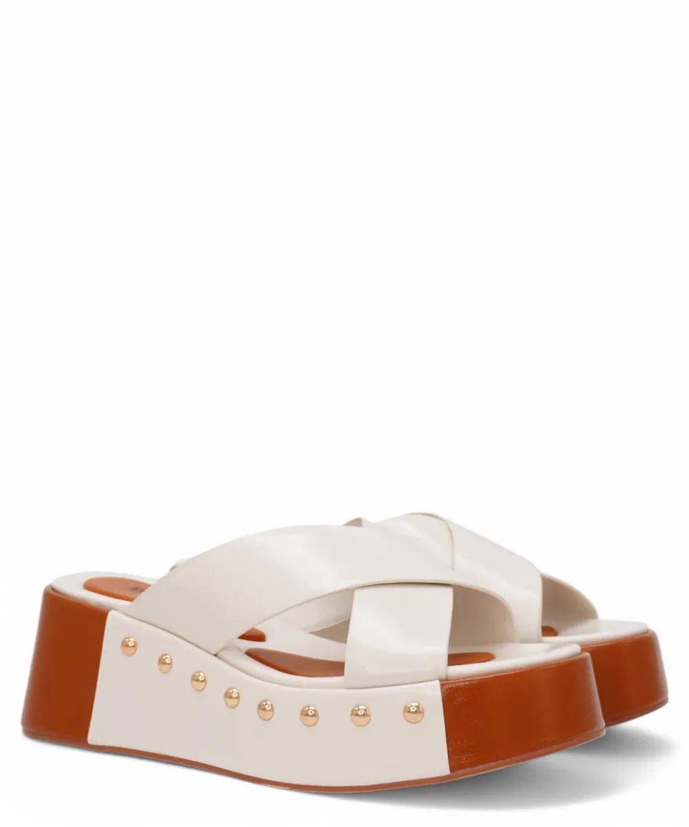 Sandalo in Pelle con Fasce ad Incrocio-Vivien Lee-Sandali-Vittorio Citro Boutique