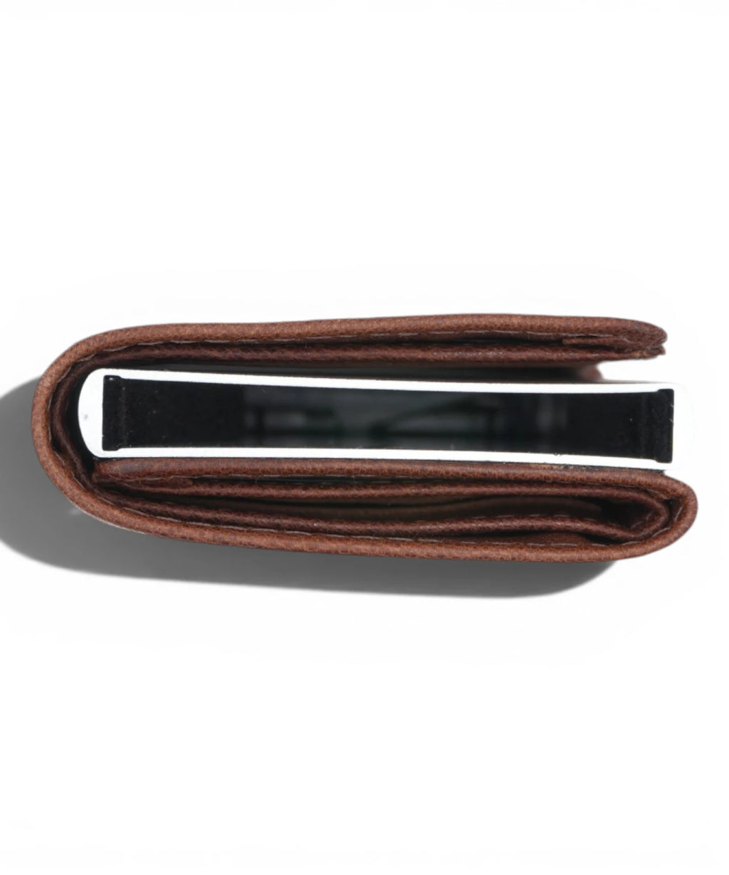 Brown Genuine Leather Wallet with RFID Protection