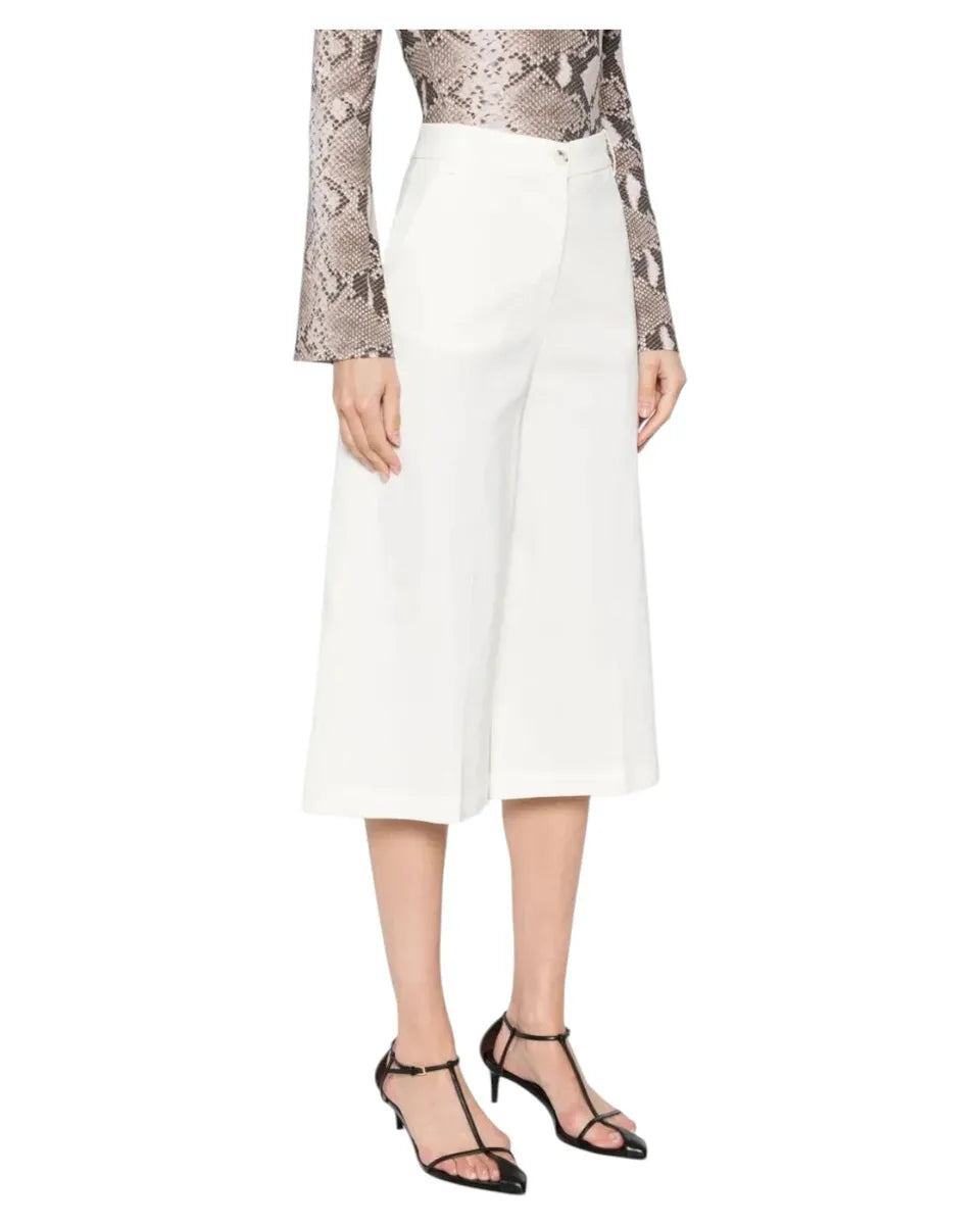 Bermuda ampi in lino stretch a trapezio con chiusura a bottoni-Pantaloni-Pinko-Vittorio Citro Boutique