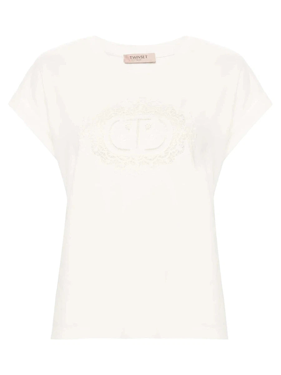 T-Shirt con Logo Oval T Ricamato-Marella-T-shirt-Vittorio Citro Boutique