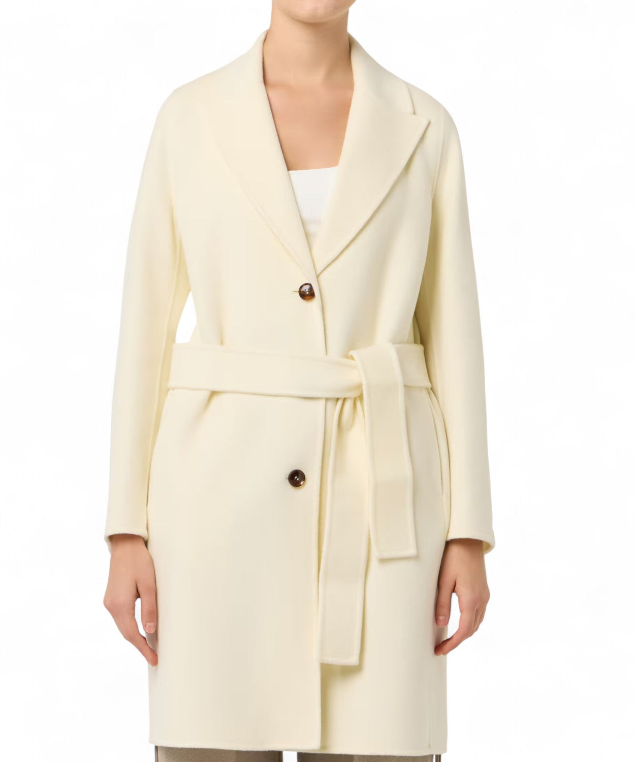 Cappotto POLKA in double di misto lana con cintura-Marella-Cappotti-Vittorio Citro Boutique