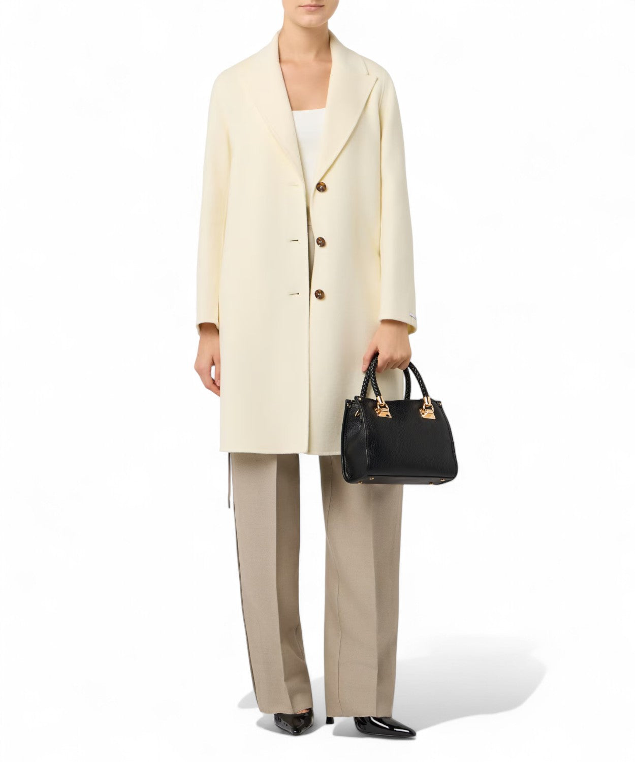 Cappotto POLKA in double di misto lana con cintura-Marella-Cappotti-Vittorio Citro Boutique