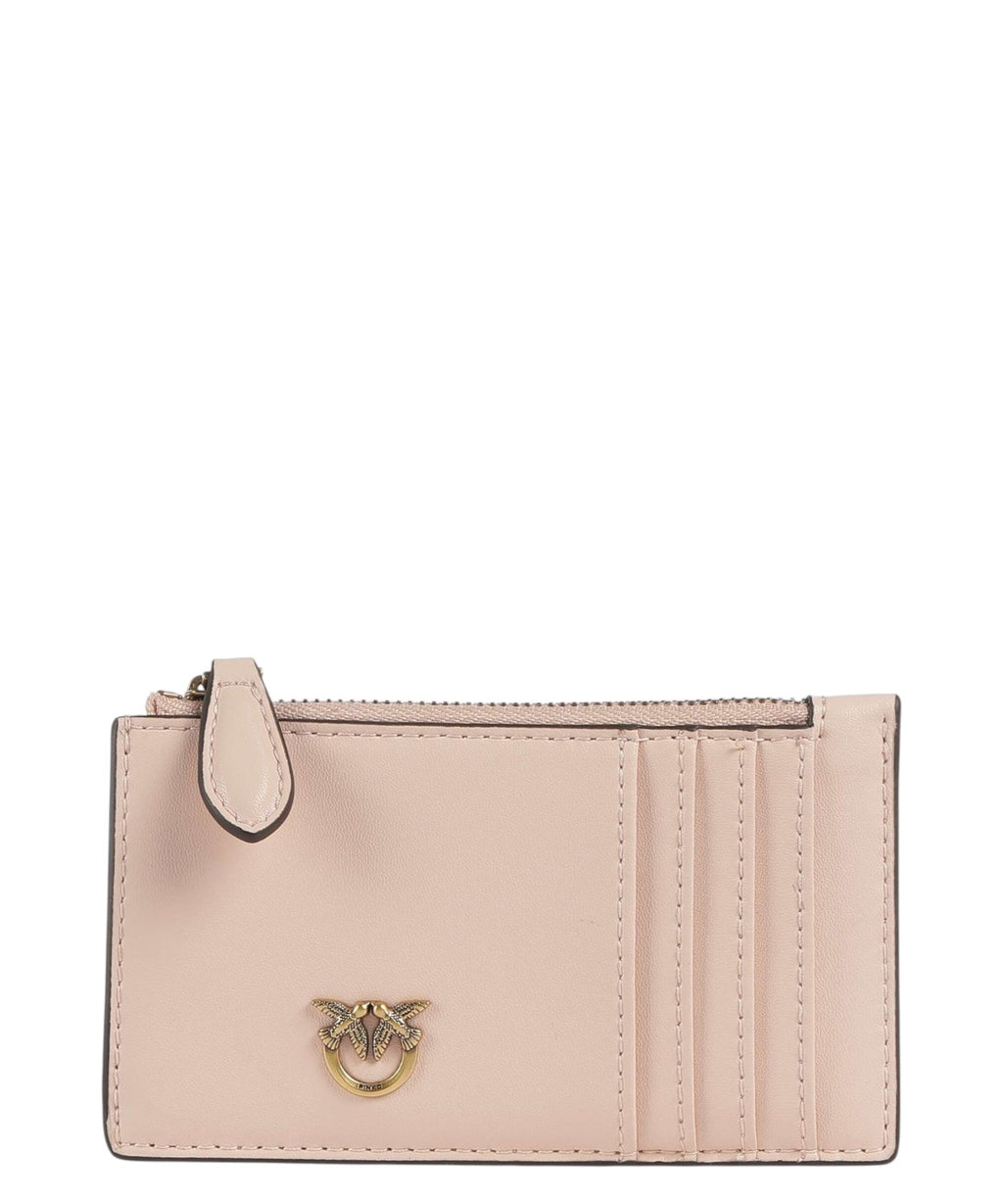 Portacarte Pinko Airone in pelle di vacchetta