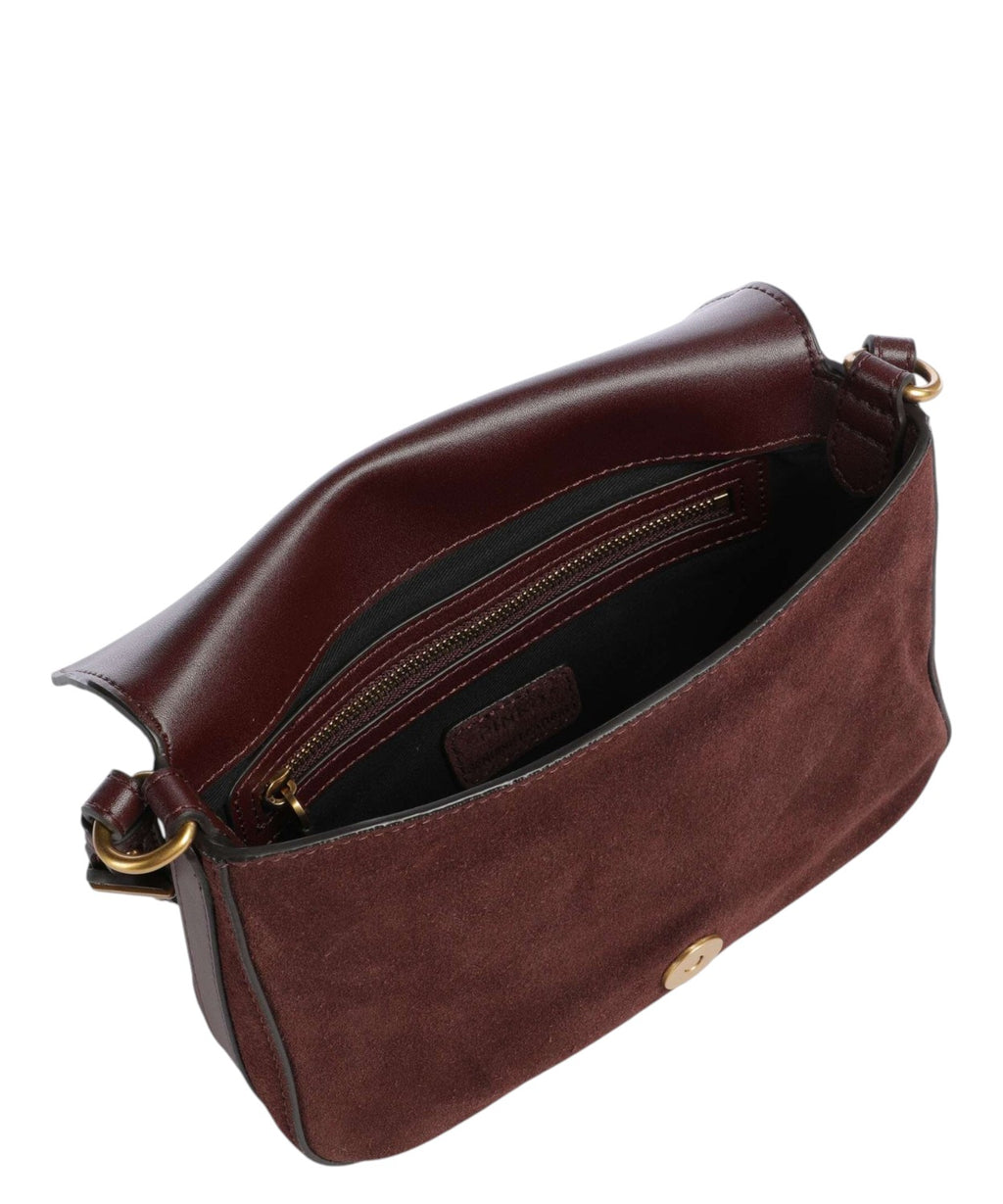Moteriška Pinko Mini Love Bag Satchel rankinė iš zomšos