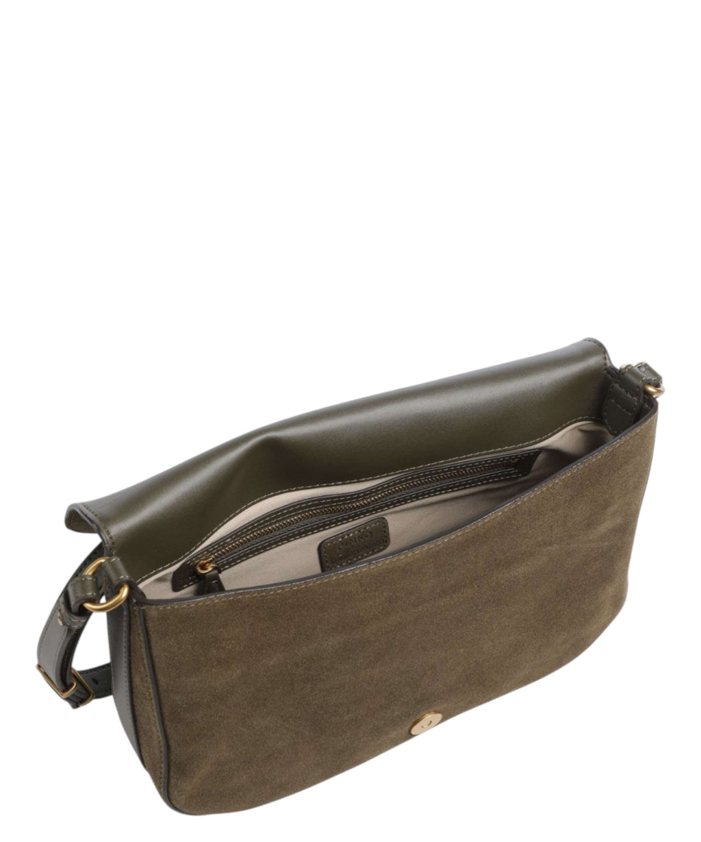 Borsa Donna Pinko Love Bag Satchel Media in Suede