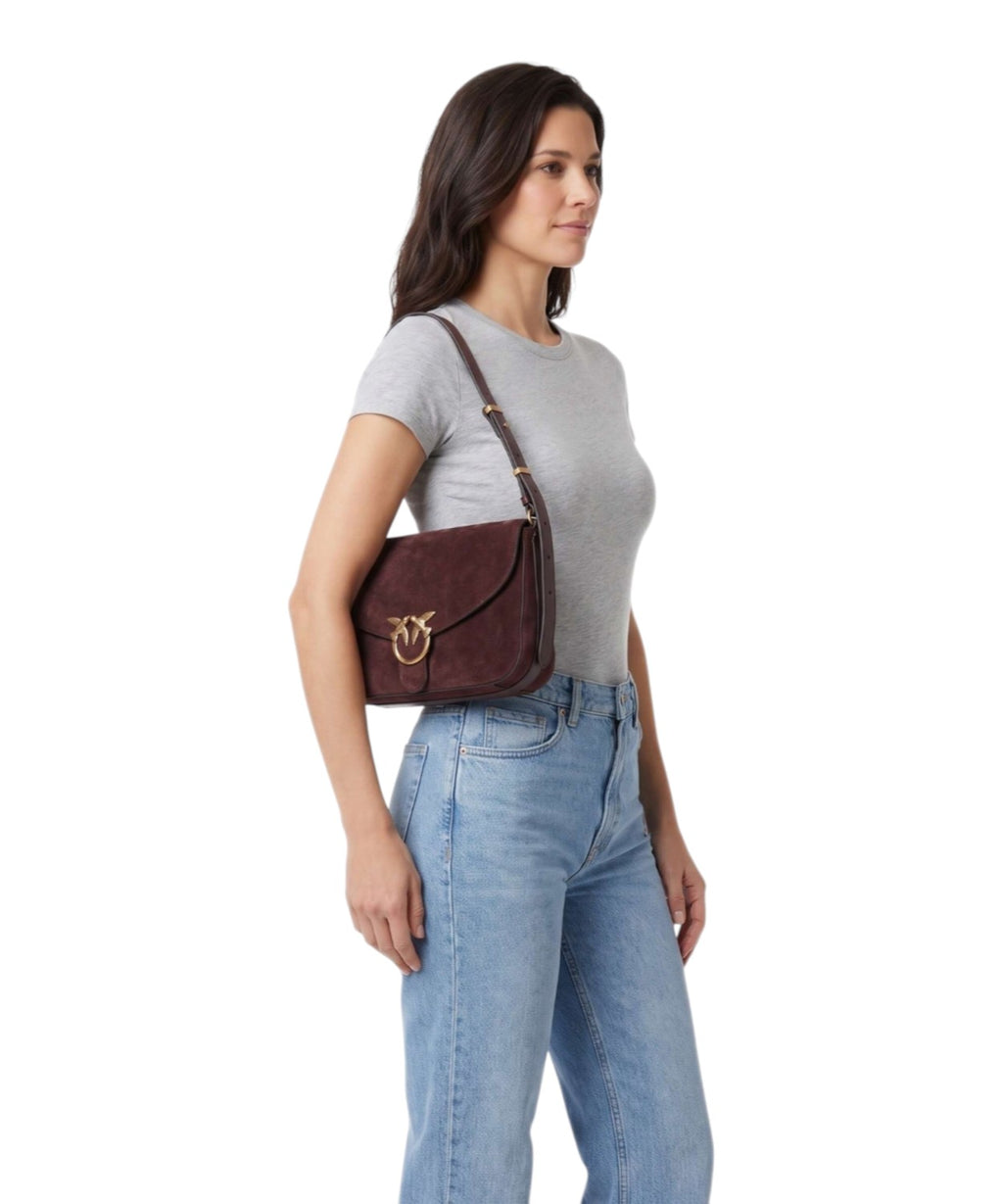 Women's Pinko Love Bag Satchel Medium in Suede