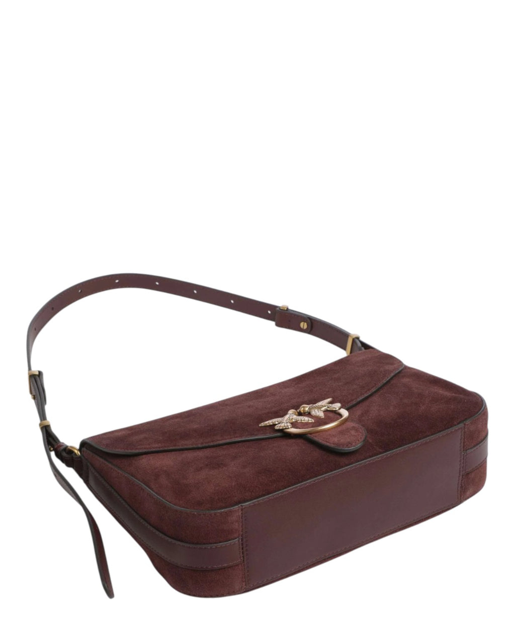 Women's Pinko Love Bag Satchel Medium in Suede