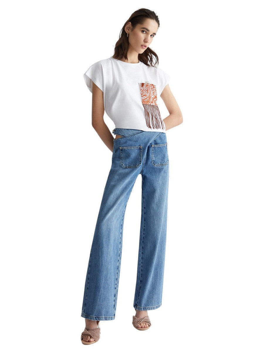 T-shirt con tasca e frange-Liu-Jo-T-shirt-Vittorio Citro Boutique