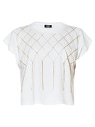 Elegante T-shirt con Ricami Gioiello in Cotone Stretch-Liu-Jo-T-shirt-Vittorio Citro Boutique