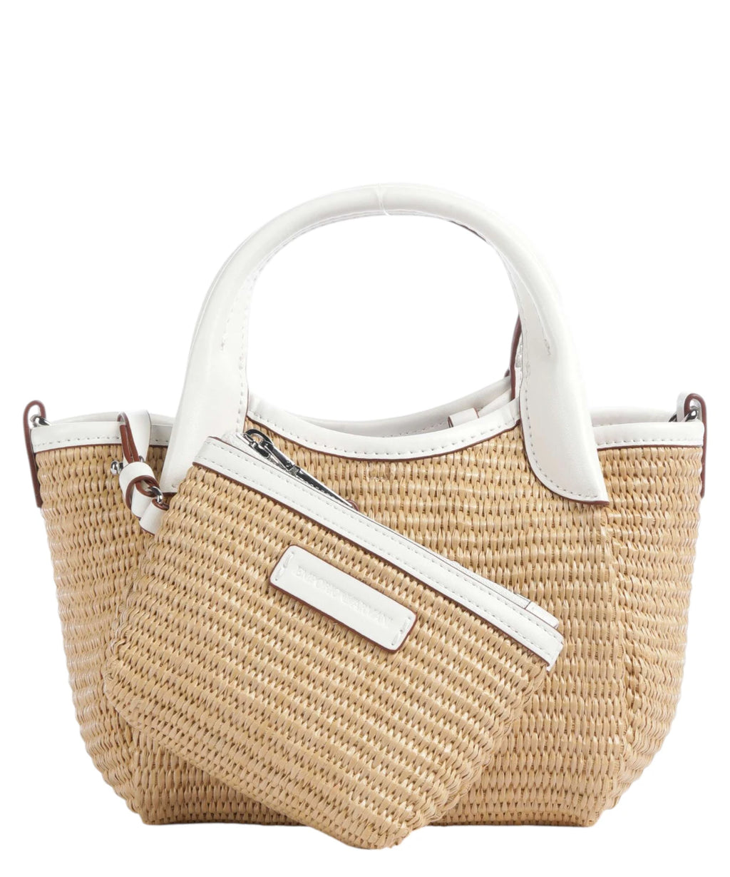 Mini tas Emporio Armani van gevlochten stro