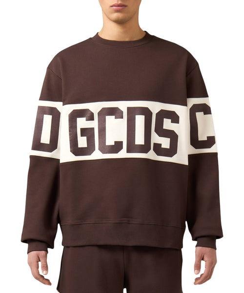 GCDS Sweatshirt mit Rundhalsausschnitt und kontrastierendem Band-Logo