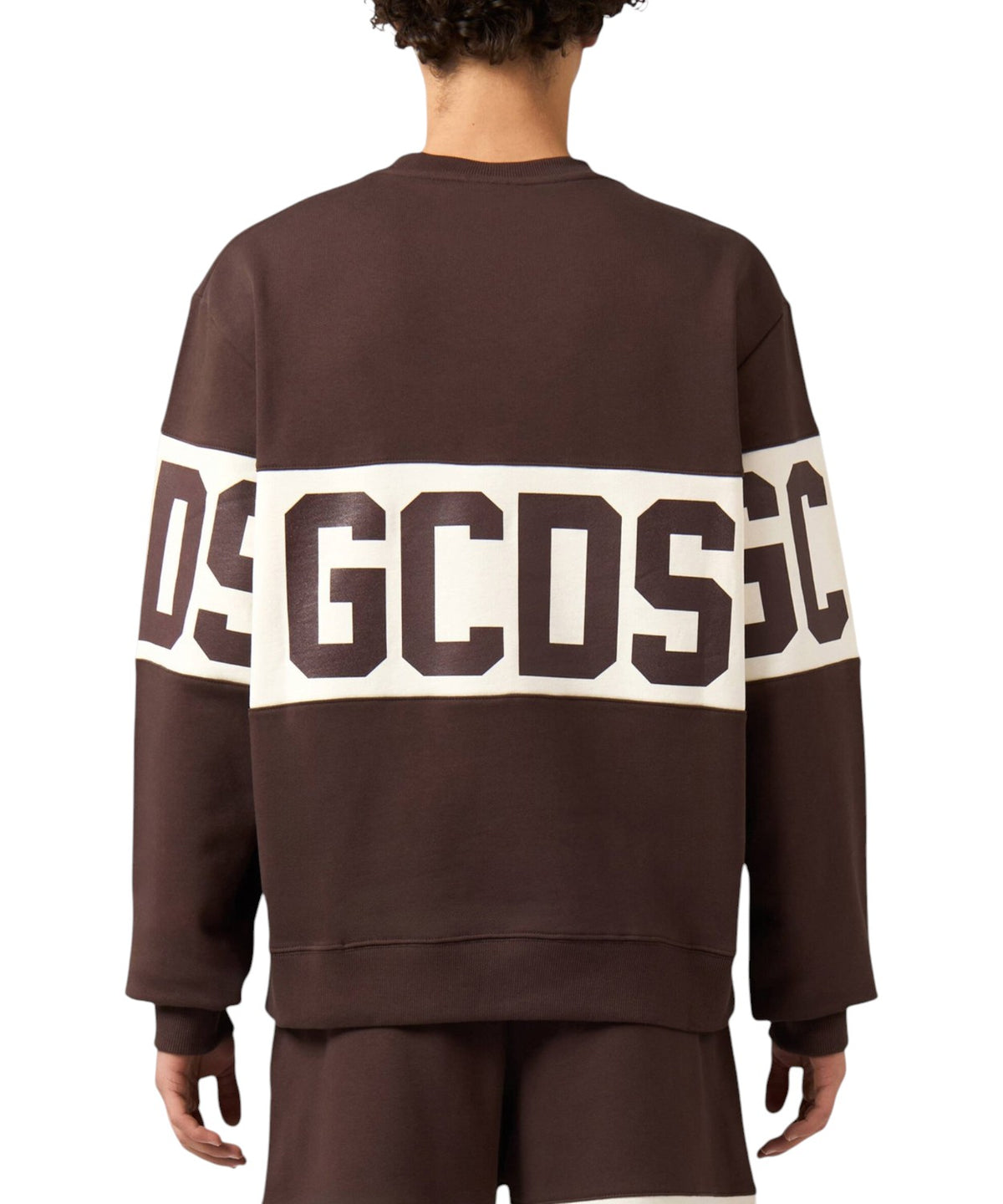 GCDS Sweatshirt mit Rundhalsausschnitt und kontrastierendem Band-Logo