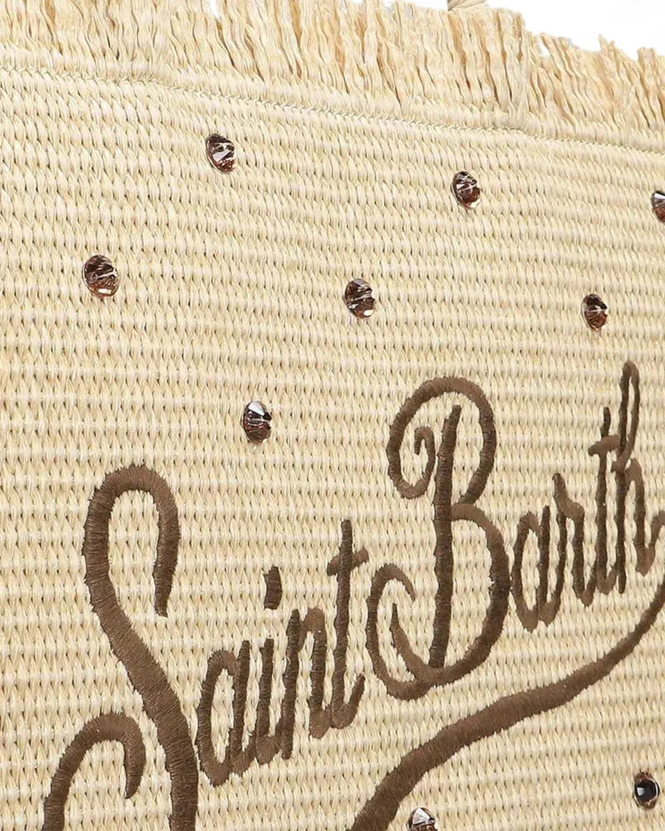 Borsa Colette in Rafia Marrone con Perline-Mc2 Saint Barth-Borse a mano-Vittorio Citro Boutique