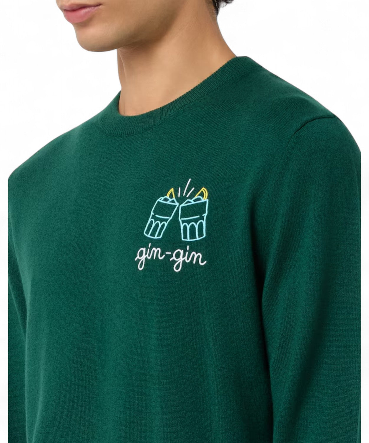 Maglione Heron Light con ricamo "GIN GIN"-Mc2 Saint Barth-Maglieria-Vittorio Citro Boutique