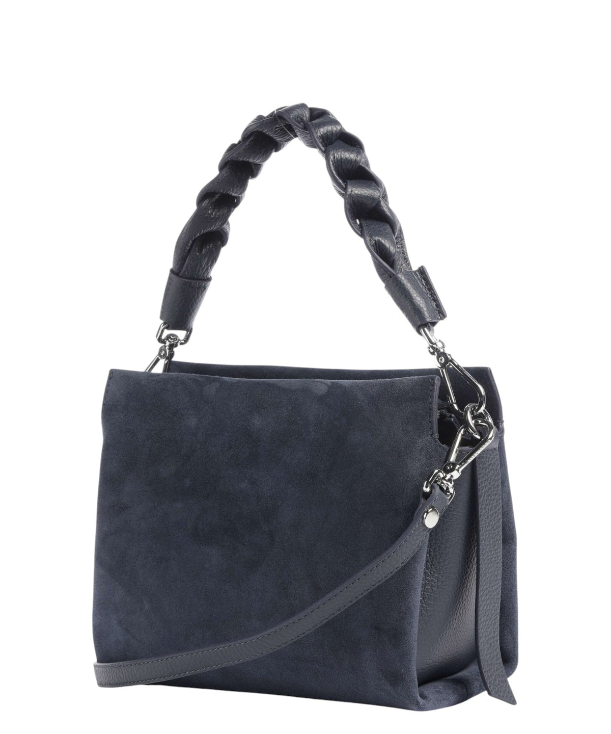 Bolso Boheme de ante bimaterial pequeño