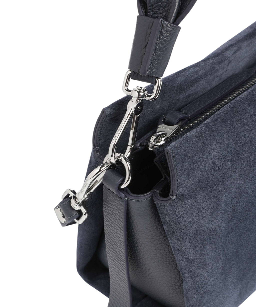 Bolso Boheme de ante bimaterial pequeño