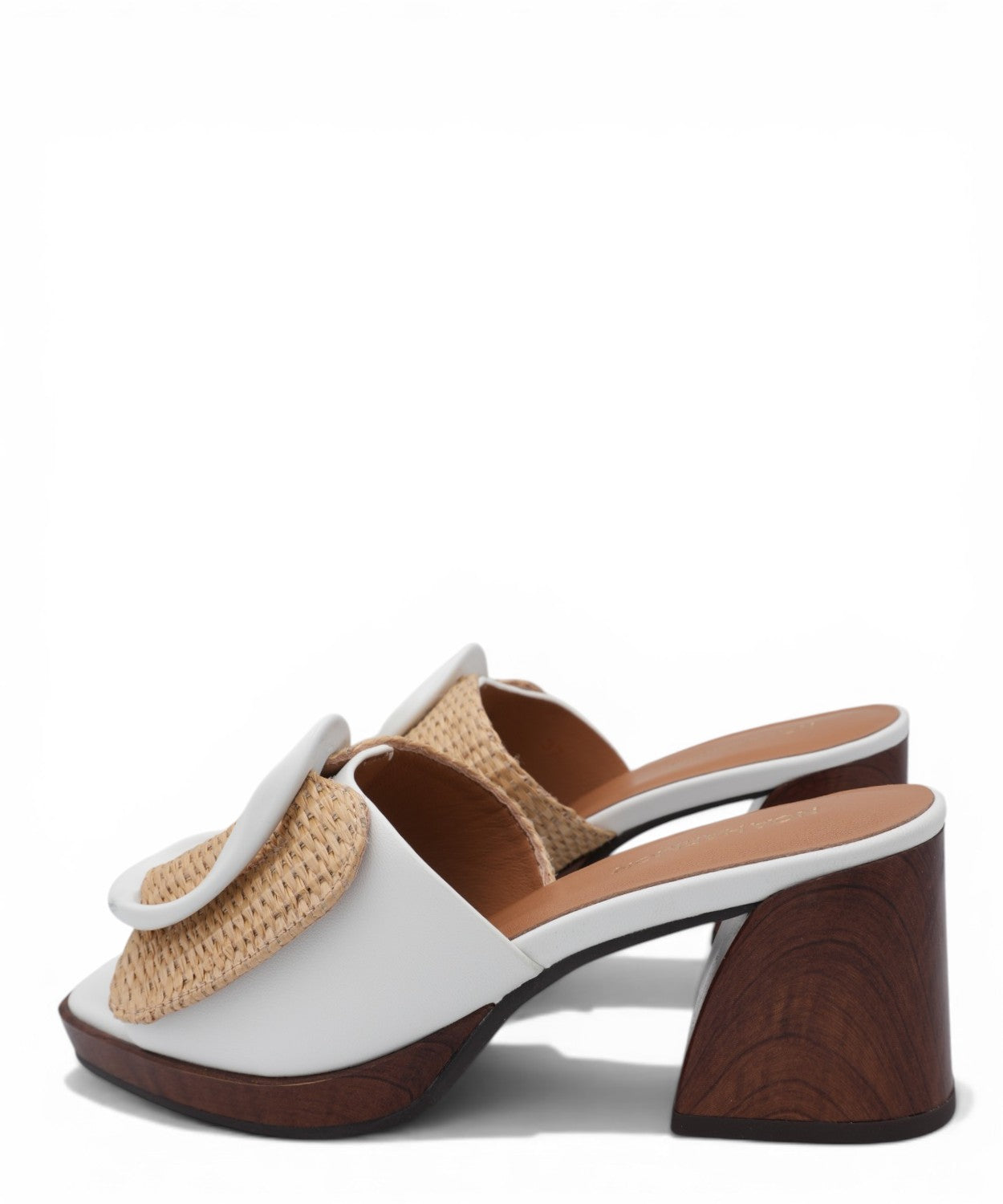 Mules donna tacco legno Noa Harmon con fibbia intrecciata