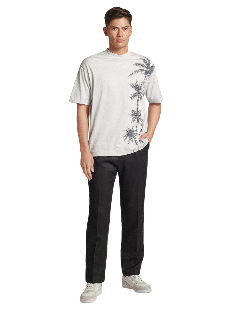 T-shirt stampa palme in cotone-Emporio Armani-T-shirt-Vittorio Citro Boutique