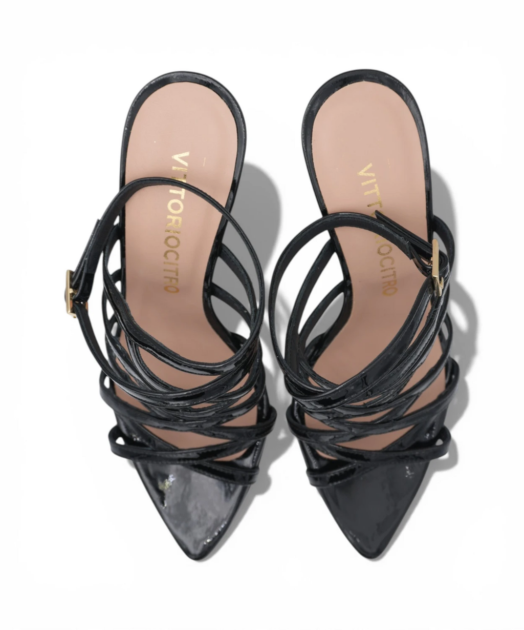 Lakleren sandalen met 10 cm hak - Vittorio Citro