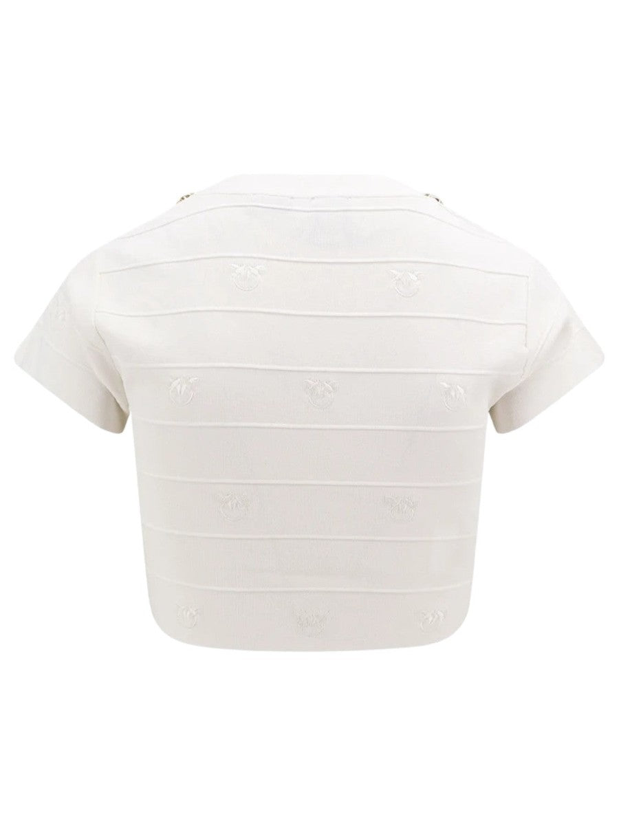 Crop Top Jacquard Love Birds Hoodia-Pinko-Top-Vittorio Citro Boutique
