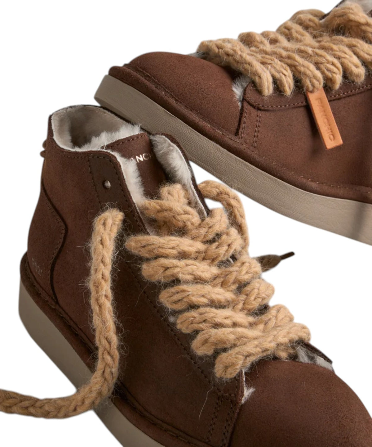 Botín bajo de mujer Panchic P021 Cozy de ante encerado color cacao