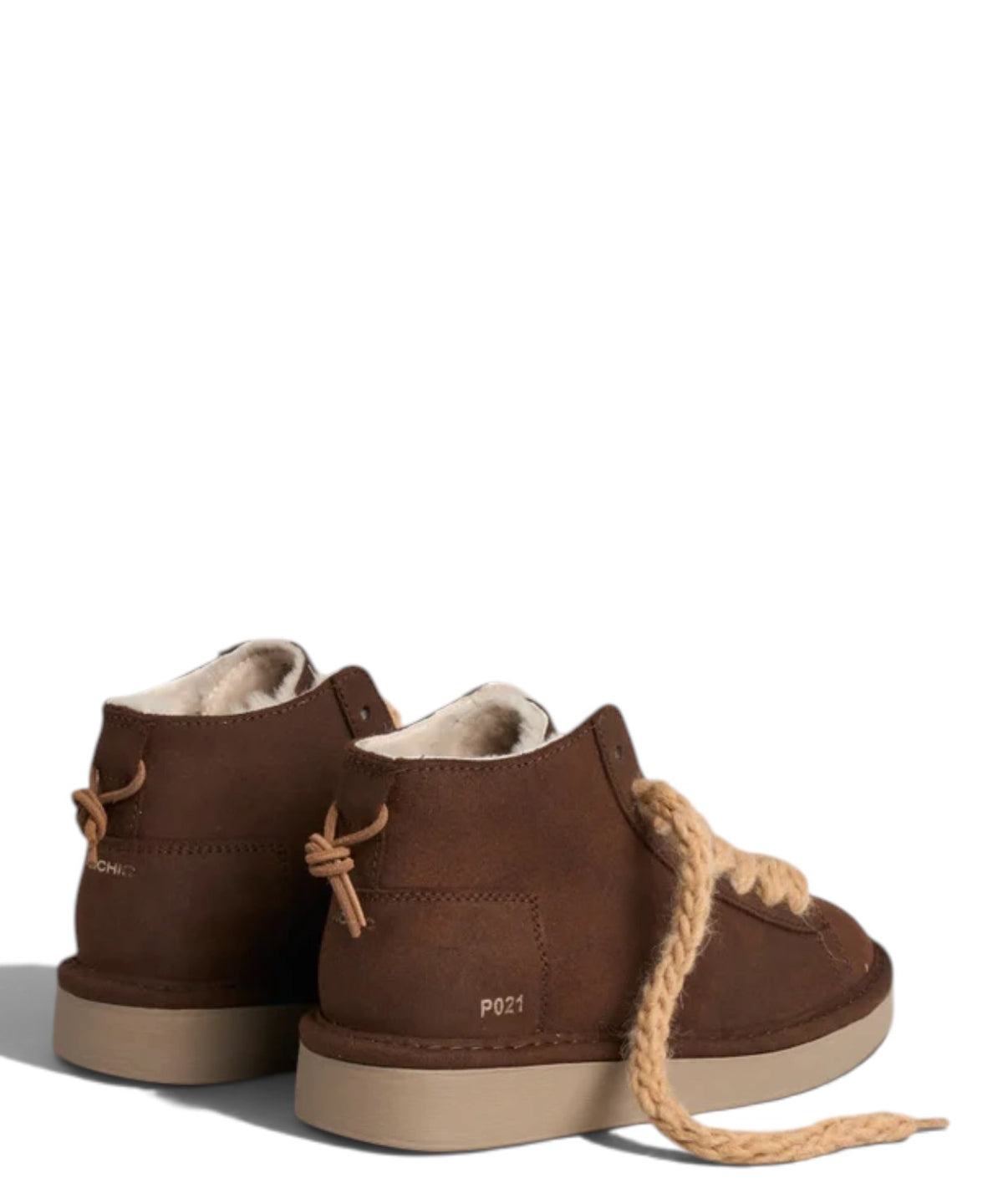 Botín bajo de mujer Panchic P021 Cozy de ante encerado color cacao