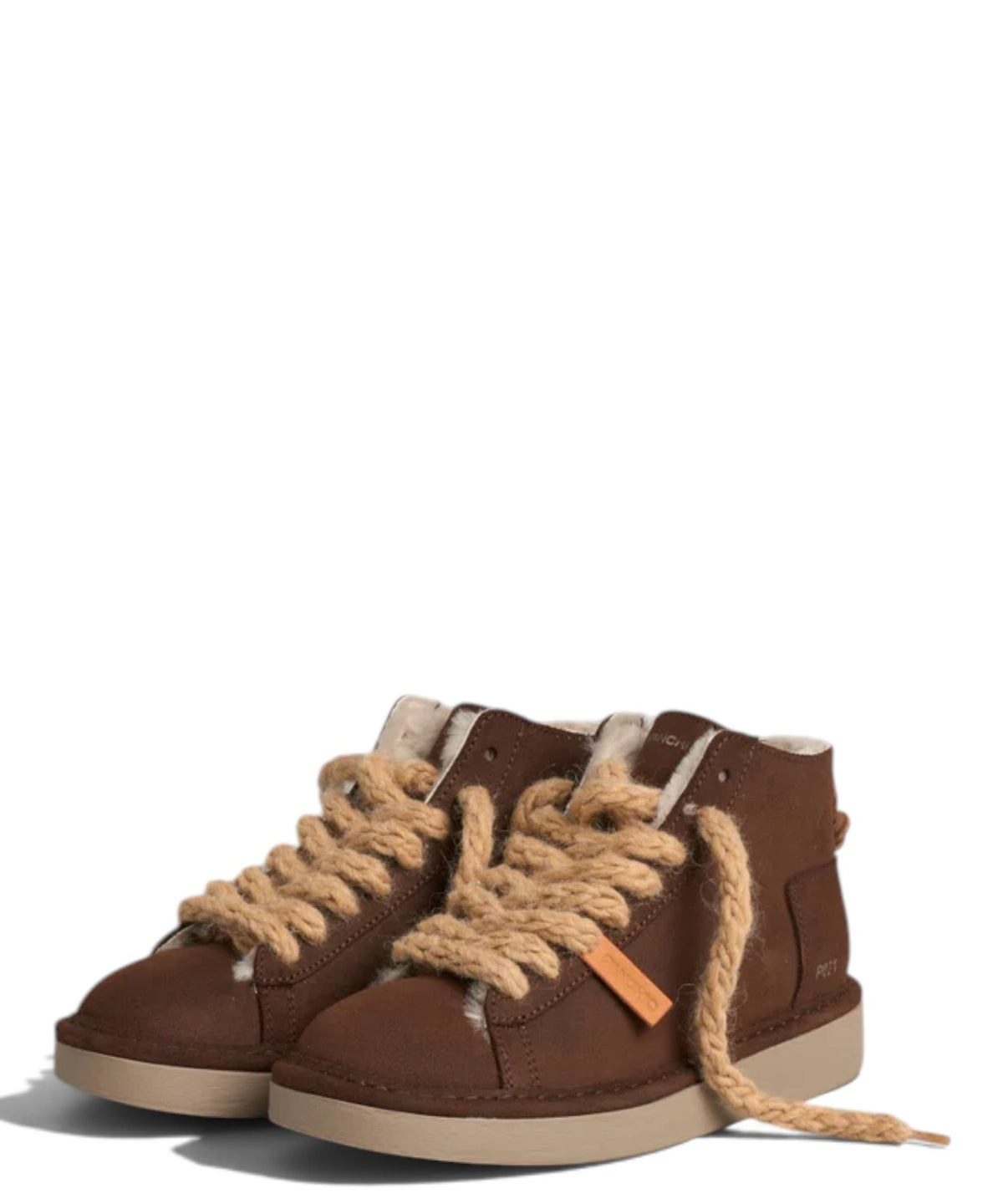 Botín bajo de mujer Panchic P021 Cozy de ante encerado color cacao
